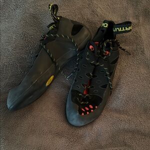 La Sportiva Black and red Climbing Shoes